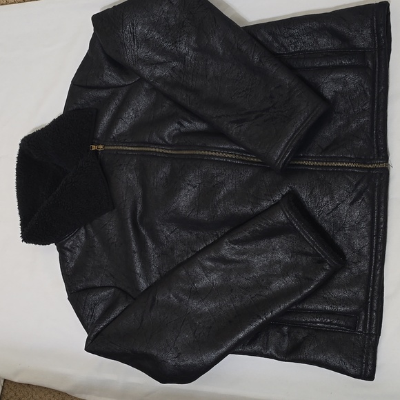 Ralph Lauren Jackets & Blazers - Ralph Lauren Black Leather Moto Jacket with Asymmetrical Zipper XL